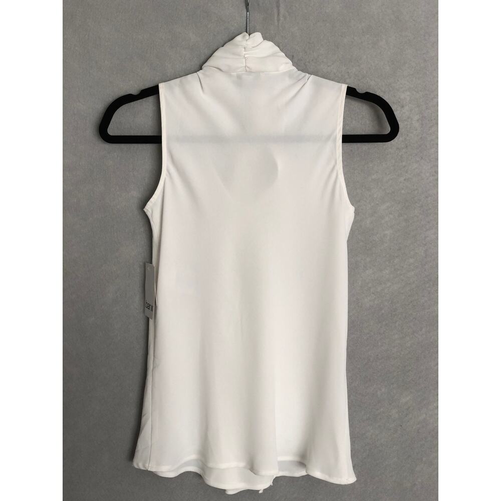 Bar III Sleeveless Top Tie Neck White Women's XS NEW - Picture 3 of 5